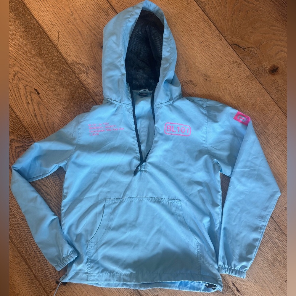 Baseball Lifestyle 101 Blue Hoodie Wind Breaker Small